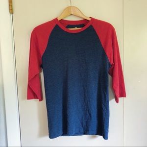 Red and Blue Baseball Tee